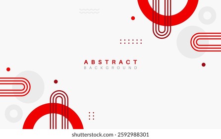 Abstract red background with geometric shapes