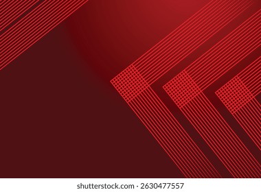 Abstract red  background with geometric shapes. Vector illustration in flat style. Design element for poster, card, banner, flyer.