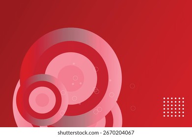 Fundo vermelho abstrato. Formas geométricas e padrão de círculo. Círculo de gradiente vermelho moderno. Design gráfico de tecnologia futurista. Terno para negócios, cabeçalho, capa, papel de parede, site, folheto