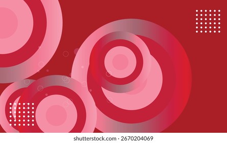 Fundo vermelho abstrato. Formas geométricas e padrão de círculo. Círculo de gradiente vermelho moderno. Design gráfico de tecnologia futurista. Terno para negócios, cabeçalho, capa, papel de parede, site, folheto