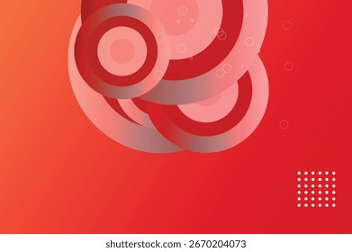 Abstract red background. Geometric shapes and circle pattern. Modern red gradient circle.. Futuristic technology graphic design. Suit for business, header, cover, wallpaper, website, flyer