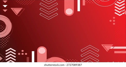 Abstract Red Background With Geometric Shapes And Modern Design Elements For Creative Use eps10