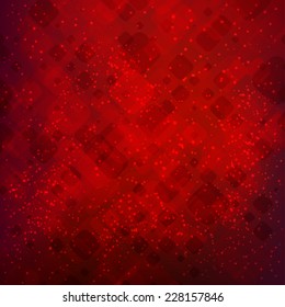 Abstract red background with glitter lights . Sparkling fantasy dream background. Christmas background with blur bokeh lights