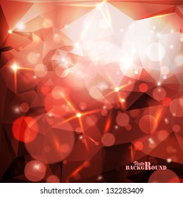 Abstract red background with glowing bokeh