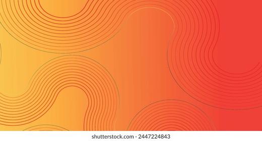 Abstrakter roter Hintergrund mit leuchtenden Kurvenlinien. Moderne glänzende rote Gradienten geometrische Kreislinien Muster. Futuristisches Konzept.