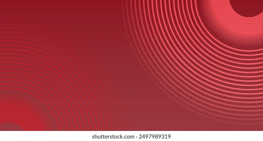 Abstract red background with glowing curve lines. Modern shiny red gradient geometric circle lines pattern. Futuristic concept. eps10