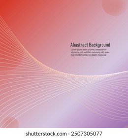 Abstract red background with glowing curve lines. Modern shiny red gradient geometric circle lines pattern. Futuristic concept. Suit for banner, brochure, poster, presentation, cover, website