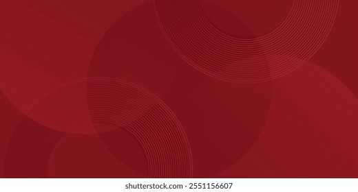 Fondo rojo Abstractas con líneas de curva brillantes. Modelo geométrico rojo brillante moderno de las líneas del círculo. Concepto futurista. Traje para el Anuncio,