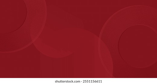 Abstract red background with glowing curve lines. Modern shiny red gradient geometric circle lines pattern. Futuristic concept. Suit for banner,