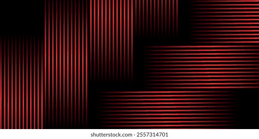 Abstract red background with glowing curve lines. Modern shiny red gradient geometric circle lines pattern. Futuristic concept. Suit for banner, brochure, poster, presentation