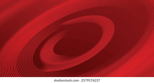 Abstract red background with glowing curve lines. Modern shiny red gradient geometric circle lines pattern. Futuristic concept. Suit for banner, brochure, poster, presentation, cover, website