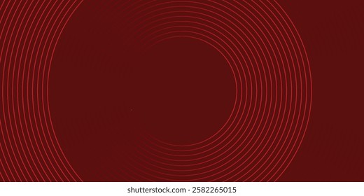 Abstract red background with glowing curve lines. Modern shiny red gradient geometric circle lines pattern. Futuristic concept. Suit for banner, brochure, poster, presentation, cover, website