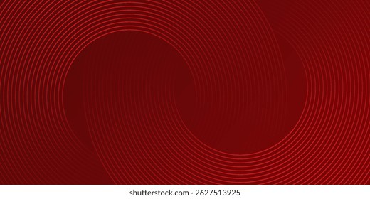 Abstract red background with glowing curve lines. Modern shiny red gradient geometric circle lines pattern. Futuristic concept. vector ilustration