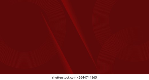 Abstract red background with glowing curve lines. Modern shiny red gradient geometric circle lines pattern. Futuristic concept. Suit for banner, brochure, poster, presentation, cover, website