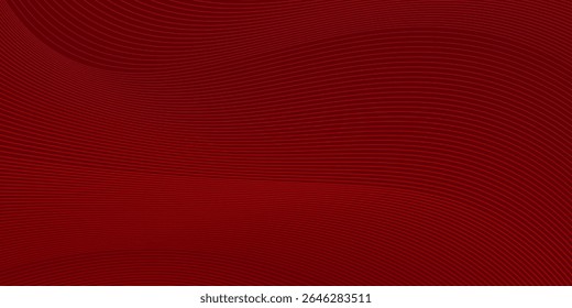 Fondo rojo Abstractas con líneas de curva brillantes. Modelo geométrico rojo brillante moderno de las líneas del círculo. Concepto futurista. Traje para el Anuncio, folleto, cartel, presentación