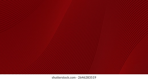 Fondo rojo Abstractas con líneas de curva brillantes. Modelo geométrico rojo brillante moderno de las líneas del círculo. Concepto futurista. Traje para el Anuncio, folleto, cartel, presentación