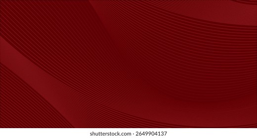 Fondo rojo Abstractas con líneas de curva brillantes. Modelo geométrico rojo brillante moderno de las líneas del círculo. Concepto futurista. Traje para el Anuncio, folleto, cartel, presentación