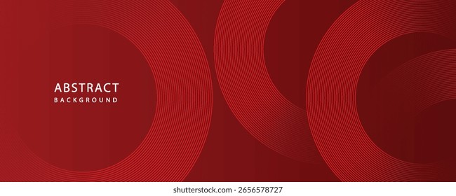 Abstract red background with glowing curve lines. Modern shiny red gradient geometric circle lines pattern. Futuristic concept. vector ilustration