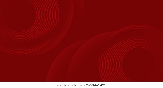 Abstract red background with glowing curve lines. Modern shiny red gradient geometric circle lines pattern. Futuristic concept. Suit for banner, brochure, poster, presentation, cover, website