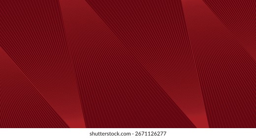 Fundo vermelho abstrato com linhas de curva brilhantes. Padrão moderno de linhas de círculo geométrico gradiente vermelho brilhante. Conceito futurista. 