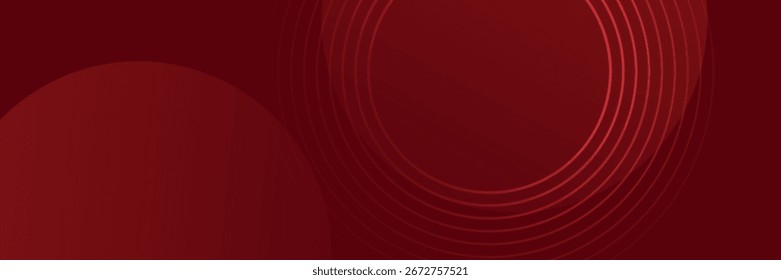 Abstract red background with glowing curve lines. Modern shiny red gradient geometric circle lines pattern. Futuristic concept. Suit for banner, brochure,
