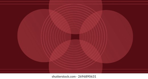 Fondo rojo Abstractas con líneas de curva brillantes Moderno simple. Gradiente rojo Líneas geométricas circulares