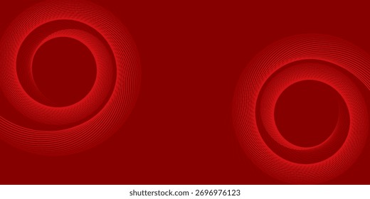 Abstract red background with glowing curve lines. Modern shiny red gradient geometric circle lines pattern. Futuristic concept. Suit for banner, brochure, poster, presentation, cover, website