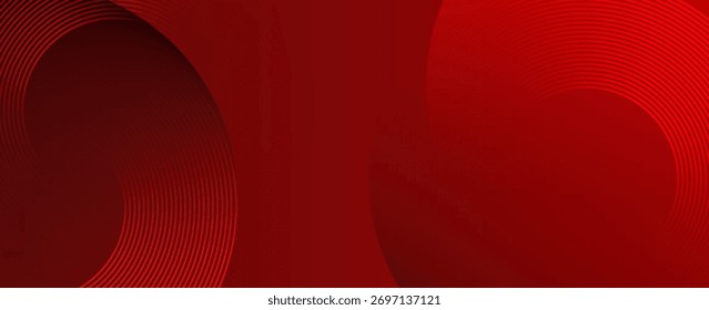 Abstract red background with glowing curve lines. Modern shiny red gradient geometric circle lines pattern. eps 10