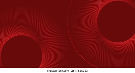Fondo rojo Abstractas con líneas de curva brillantes. Modelo geométrico rojo brillante moderno de las líneas del círculo. Concepto futurista. Traje para el Anuncio, folleto, cartel, presentación, cubierta, Sitio web