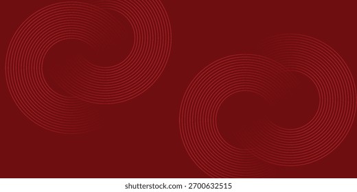 Abstract red background with glowing curve lines. Modern shiny red gradient geometric circle lines pattern. Futuristic concept. vector ilustration

