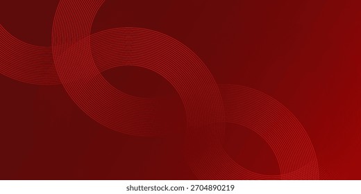 Fondo rojo Abstractas con líneas de curva brillantes. Modelo geométrico rojo brillante moderno de las líneas del círculo. Concepto futurista. Traje para el Anuncio, folleto, cartel, ilustración del Vector 10 EPS
