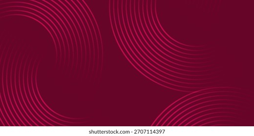 Fundo vermelho abstrato com linhas de curva brilhantes. Padrão moderno de linhas de círculo geométrico gradiente vermelho brilhante. Conceito futurista. Terno para banner, brochura,