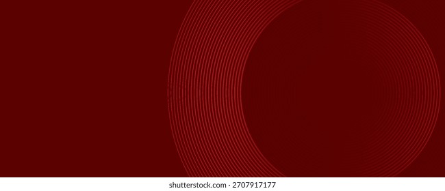 Abstract red background with glowing curve lines. Modern shiny red gradient geometric circle lines pattern. Futuristic concept. Suit for banner, brochure, poster, presentation, cover, website