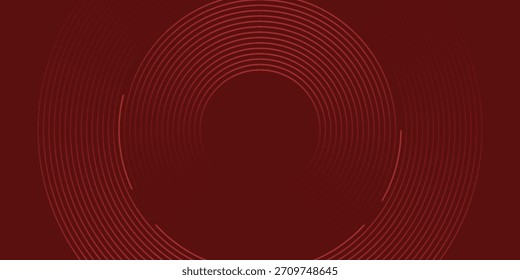 Abstract red background with glowing curve lines. Modern shiny red gradient geometric circle lines pattern. Futuristic concept. Suit for banner, brochure, poster, presentation, cover, website