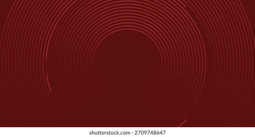 Fondo rojo Abstractas con líneas de curva brillantes. Modelo geométrico rojo brillante moderno de las líneas del círculo. Concepto futurista. Traje para el Anuncio, folleto, cartel, presentación, cubierta, Sitio web