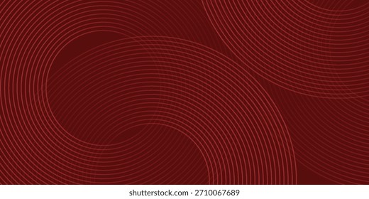 Abstract red background with glowing curve lines. Modern shiny red gradient geometric circle lines pattern. Futuristic concept modern art. Suit for banner, brochure, poster, presentation, cover