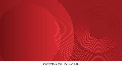 Fondo rojo Abstractas con líneas de curva brillantes. Modelo geométrico rojo brillante moderno de las líneas del círculo. Concepto futurista. Traje para el Anuncio, folleto eps10
