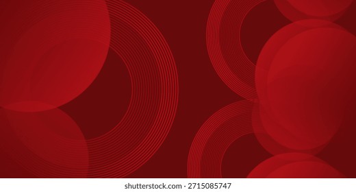 Fondo rojo Abstractas con líneas de curva brillantes. Modelo geométrico rojo brillante moderno de las líneas del círculo. Concepto futurista. Traje para el Anuncio, folleto, cartel, presentación, cubierta, Sitio web