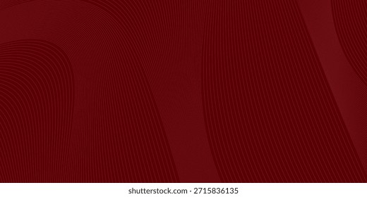 Fundo vermelho abstrato com linhas de curva brilhantes. 