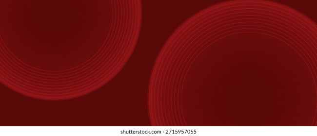 Fondo rojo Abstractas con líneas de curva brillantes. Modelo geométrico rojo brillante moderno de las líneas del círculo. Concepto futurista