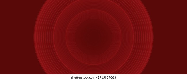 Fondo rojo Abstractas con líneas de curva brillantes. Modelo geométrico rojo brillante moderno de las líneas del círculo. Concepto futurista