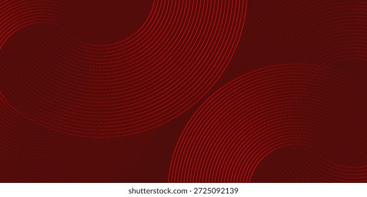 Abstract red background with glowing curve lines. Modern shiny red gradient geometric circle lines pattern. Futuristic concept. Suit for banner, brochure, poster, presentation, cover, website