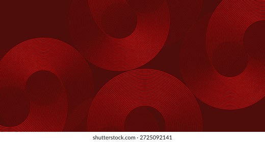 Abstract red background with glowing curve lines. vector illustration