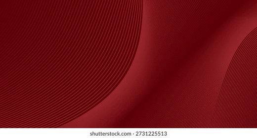 Fondo rojo Abstractas con líneas de curva brillantes. 