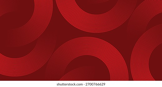 Fondo rojo Abstractas con líneas curvas brillantes. Vector moderno.