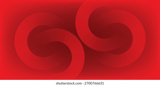 Abstract red background with glowing curved lines. Modern vector.