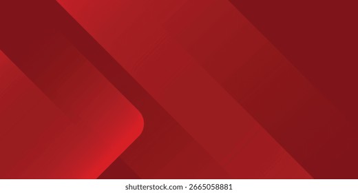Abstract red background with glowing geometric lines. Modern red gradient square shape design. Eps 10