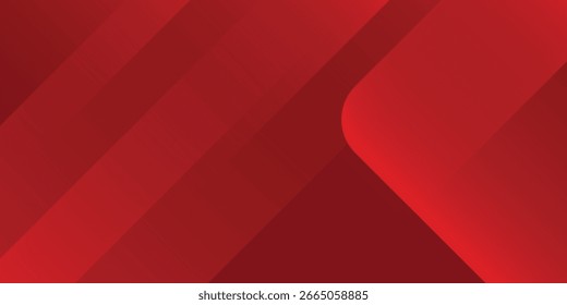 Abstract red background with glowing geometric lines. Modern red gradient square shape design. Eps 10