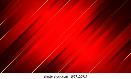 Abstract red background with gold stripes. Design template for brochures, flyers, magazine