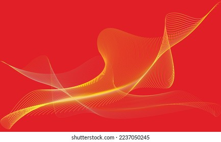 Abstract red background with gold wave.